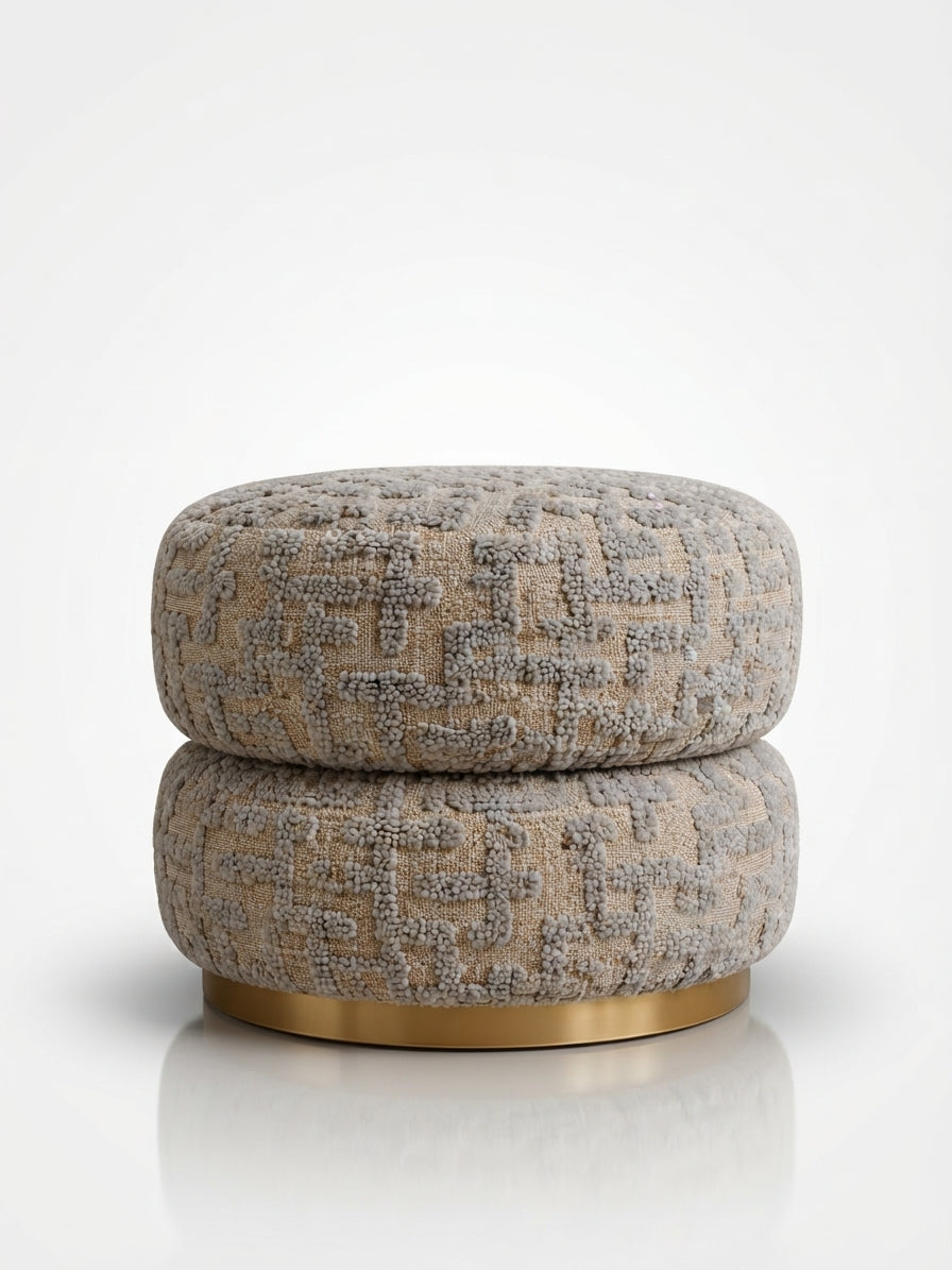 Ottoman with Gold Base