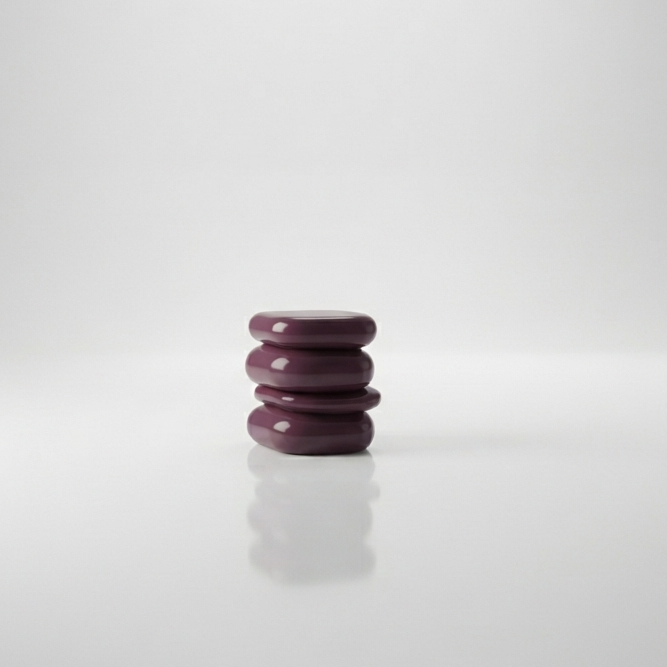 Burgundy Stacked Pebble Side