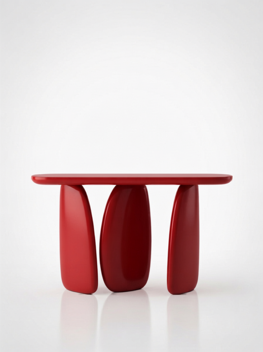 Modern Sculptural Red Console