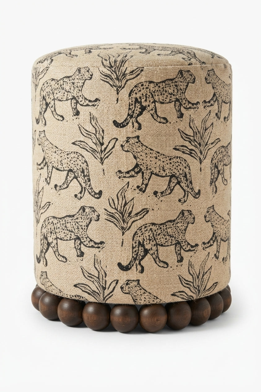 Safari Chic Round Pouf Stool