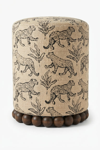 Safari Chic Round Pouf Stool