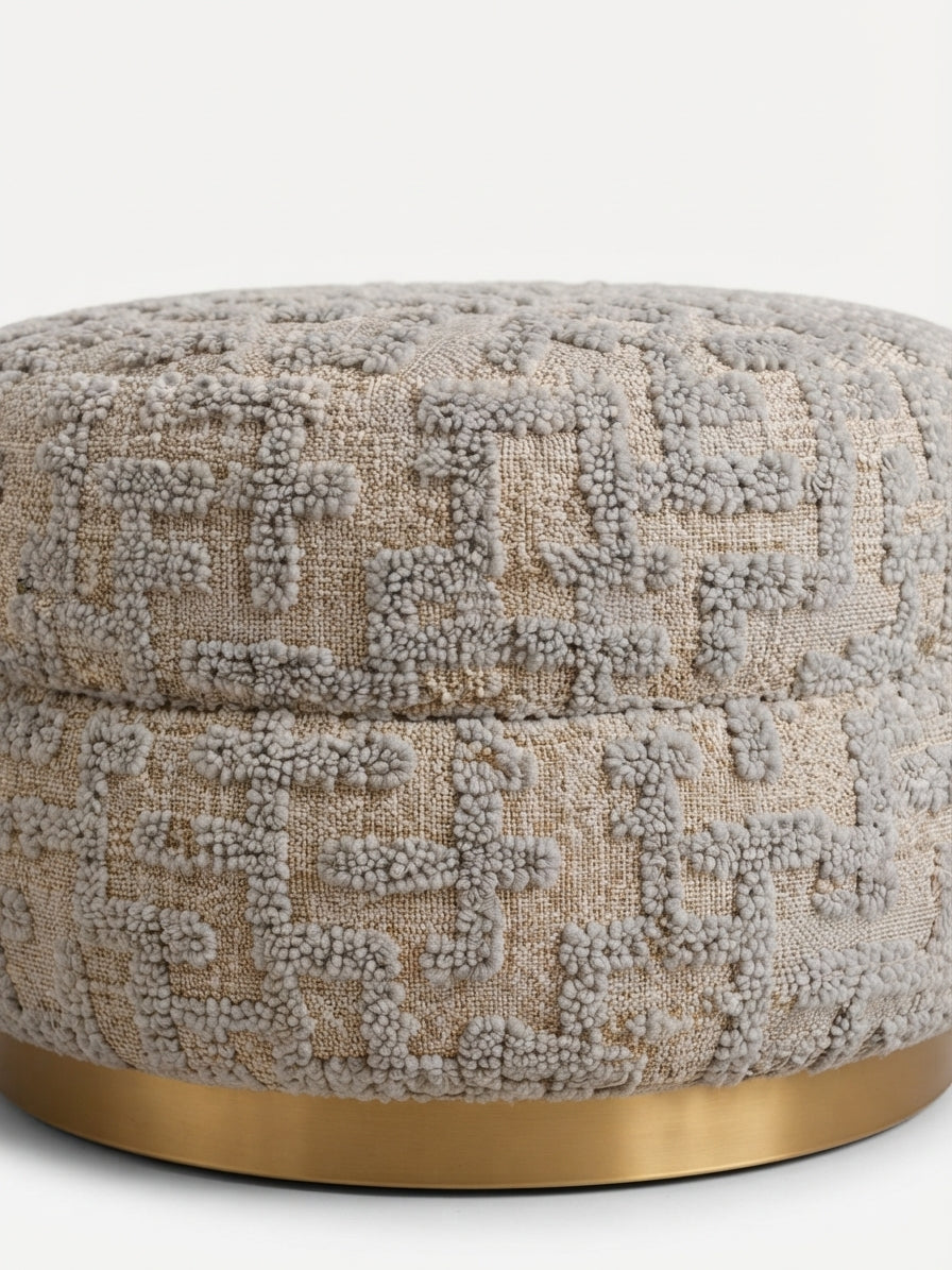 Ottoman with Gold Base