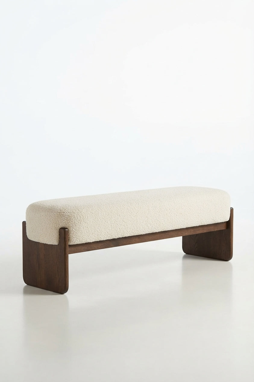 Modern Bouclé Entryway Bench