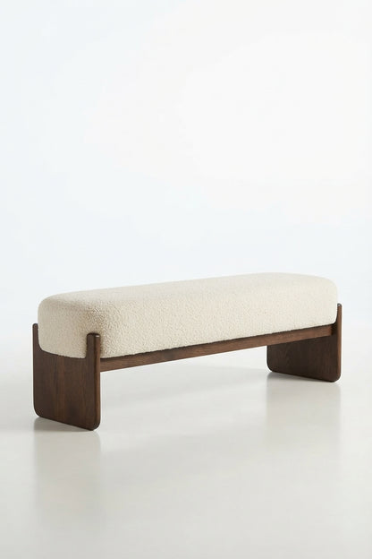 Modern Bouclé Entryway Bench