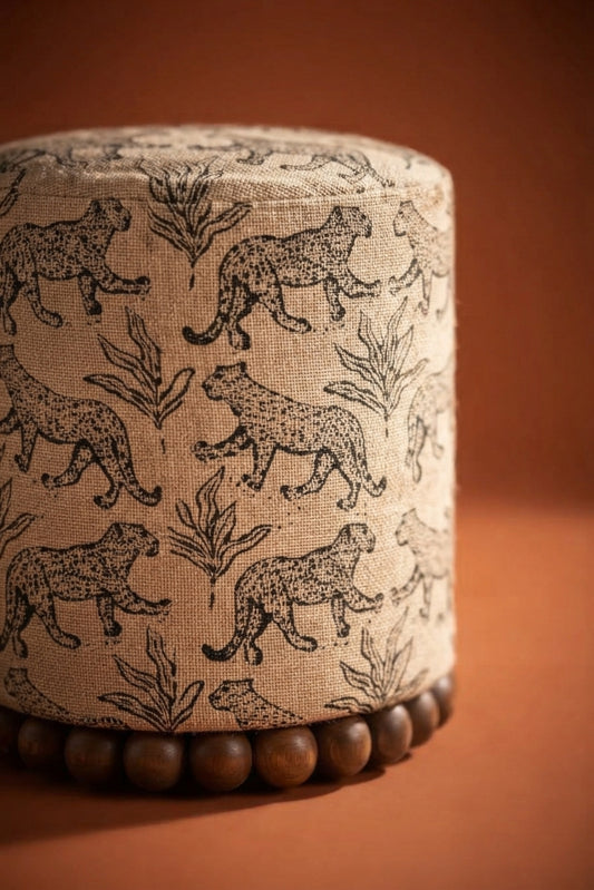 Safari Chic Round Pouf Stool