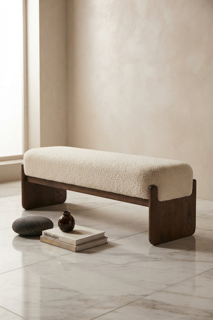 Modern Bouclé Entryway Bench
