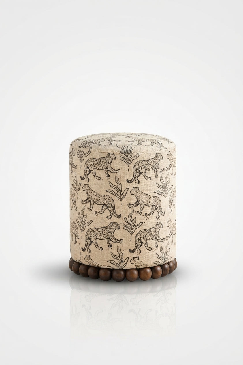 Safari Chic Round Pouf Stool
