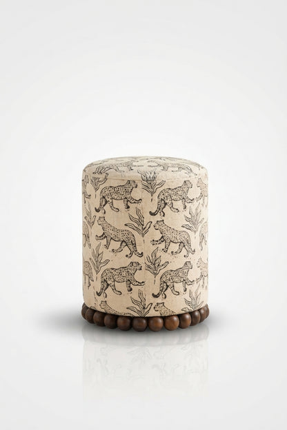 Safari Chic Round Pouf Stool