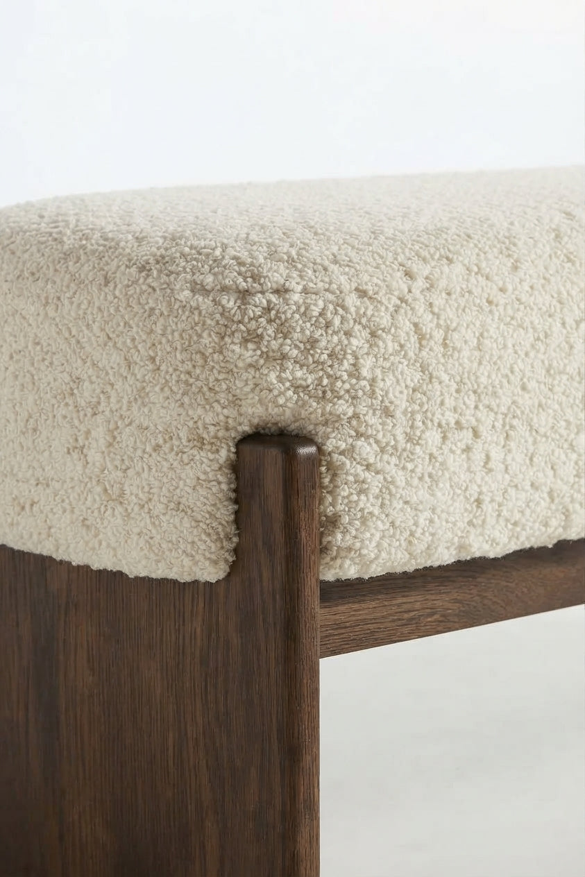 Modern Bouclé Entryway Bench