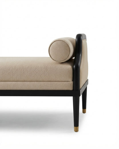 Bolster Pillows and Black-Gold Frame