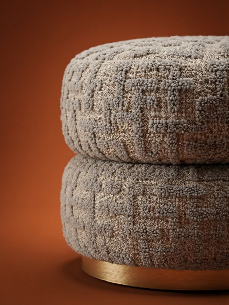 Ottoman with Gold Base