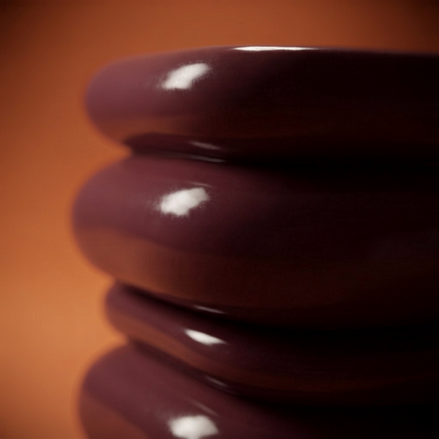 Burgundy Stacked Pebble Side