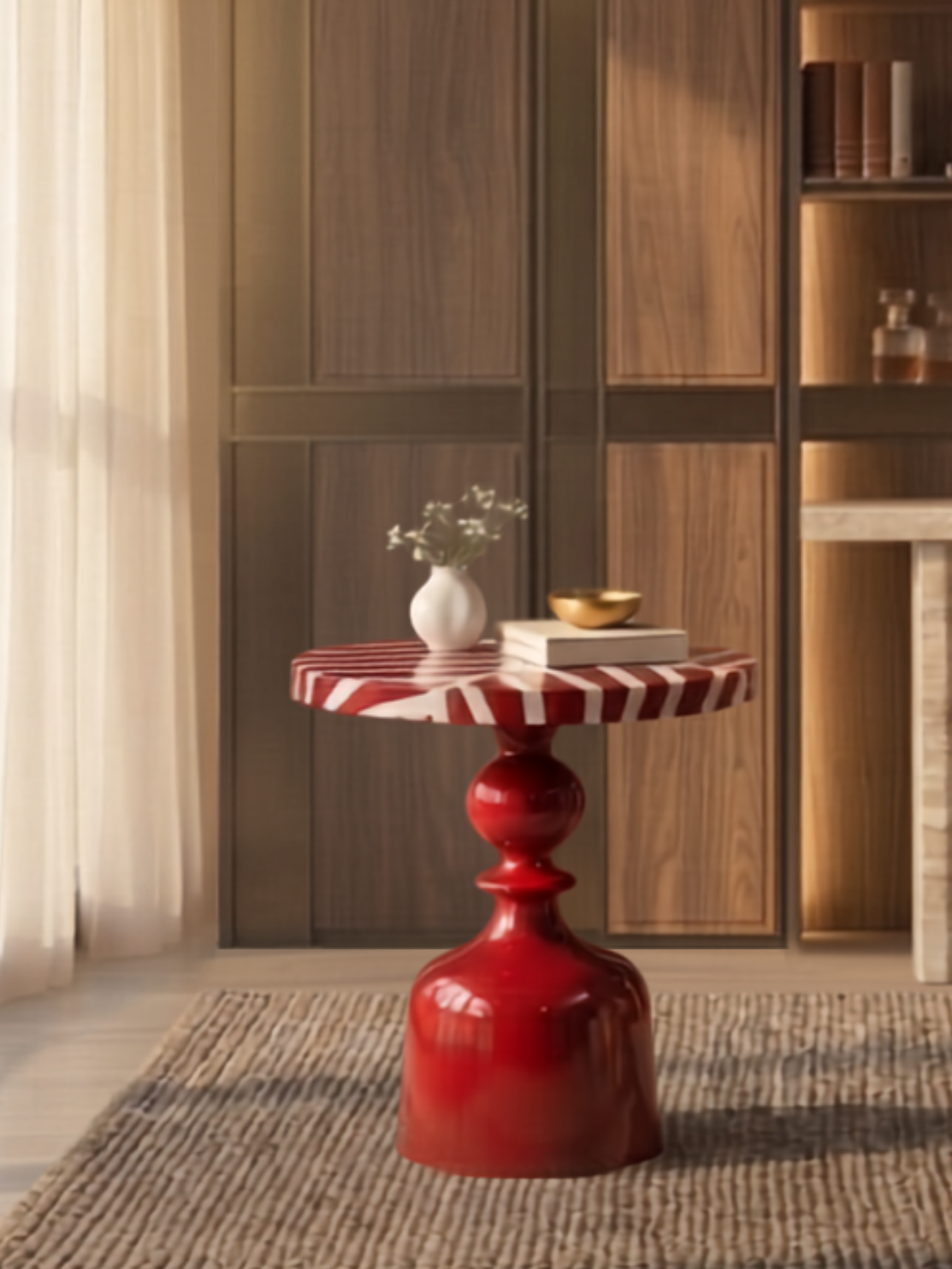 Ruby Chevron Pedestal Side