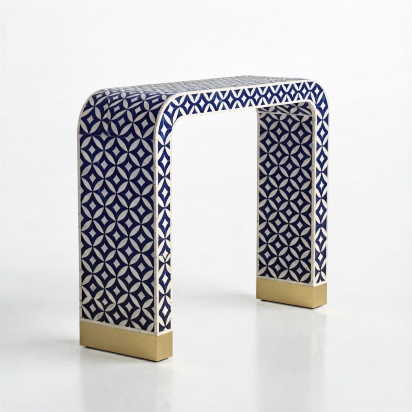 Arched Geometric Bone Inlay Console