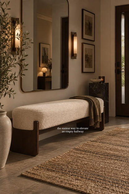 Modern Bouclé Entryway Bench